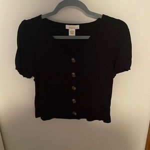 Black short sleeve top